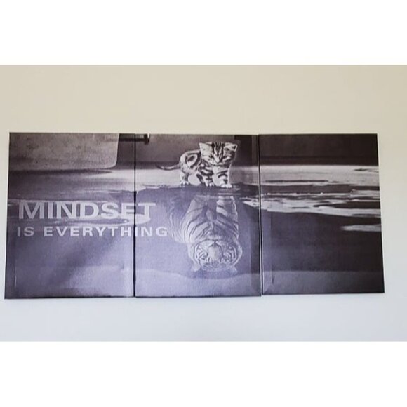 New 3 Panels Mindset is Everything Motivational Canvas Wall Art Inspirational - Picture 2 of 2